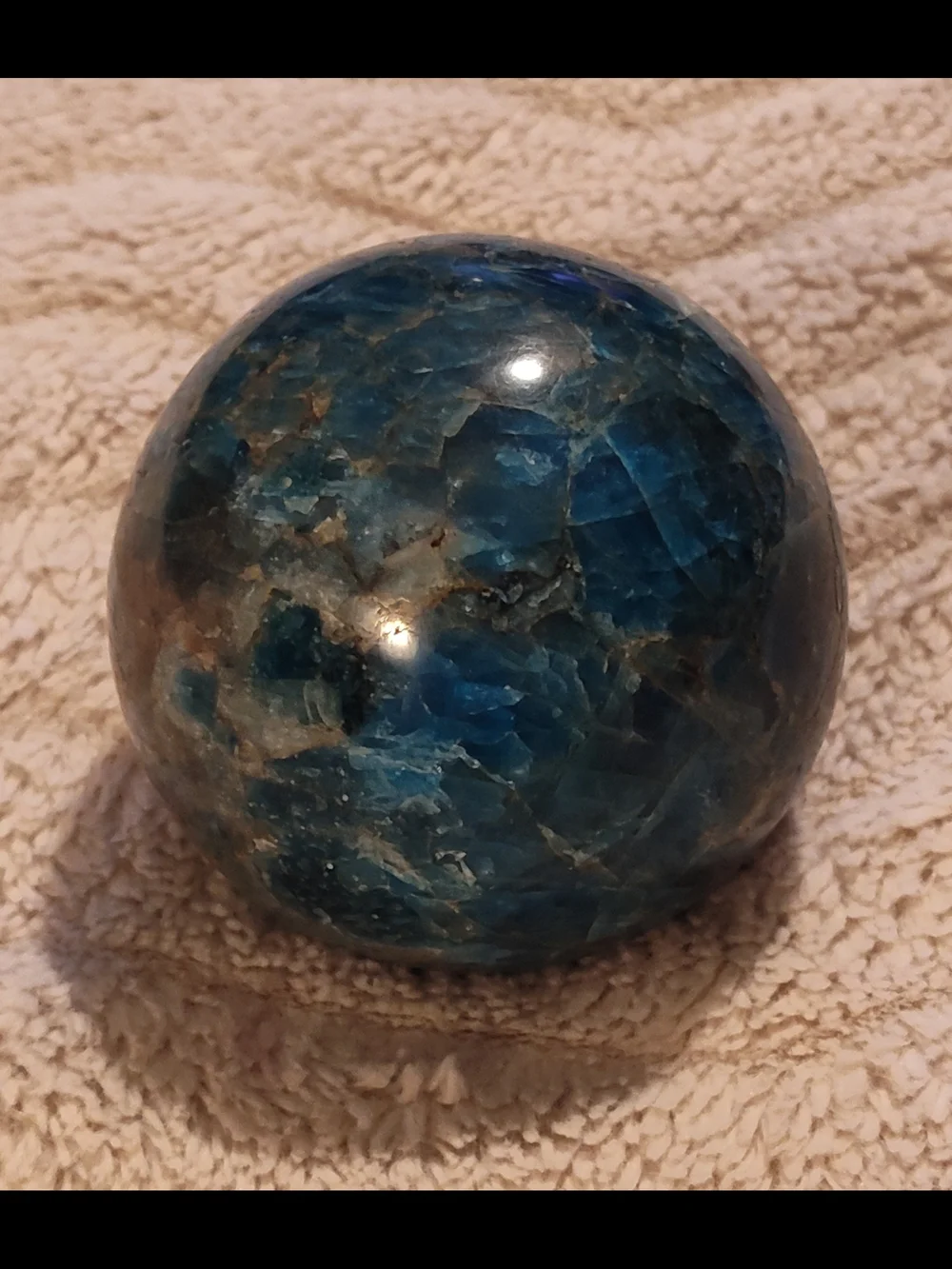 Vintage 90's Blue Apatite Crystal Sphere Orb- 838g